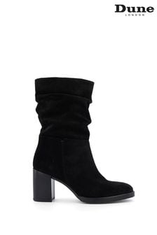 Negru - Dune London Prominent Ruched Heeled Ankle Boots (843328) | 955 LEI