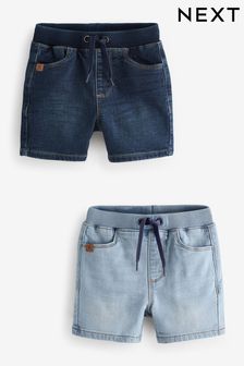 Bleach/Dark Wash Jersey Denim Pull On Shorts 2 Pack (3mths-7yrs) (843544) | AED92 - AED111