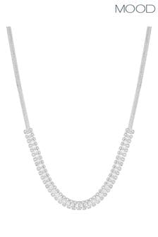 Mood Silver Tone Crystal Baguette Choker Necklace (843907) | ₪ 101