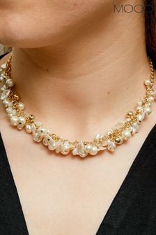 Mood Gold Pearl And Polished Shaker Necklace (843922) | €25