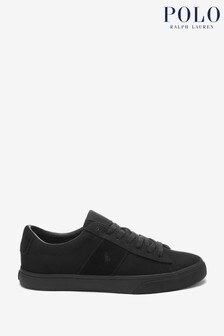 Polo Ralph Lauren Grey Sayer Suede Canvas Trainers