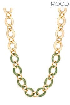 Mood Gold Tone Mother Of Pearl And Polished Interlinked Collar Necklace (844000) | LEI 167