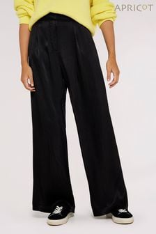 Apricot Black Tailored Satin Wide Leg Trousers (844215) | €18.50