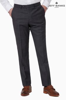 Jeff Banks Grey Charcoal Check Travel Trousers (8446T9) | €71