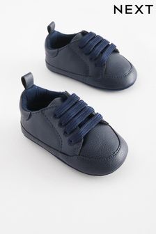 Navy Blue Lace-Up Baby Trainers (0-24mths) (845078) | SGD 14 - SGD 16