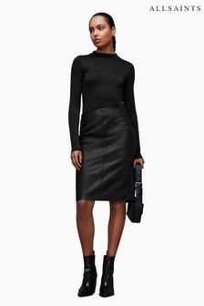 AllSaints Black Leather Lucille Skirt (845623) | €305