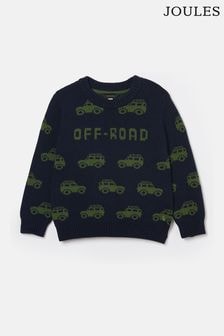 Joules Boys' Burton Navy Blue Intarsia Knitted Jumper (845783) | $41 - $46