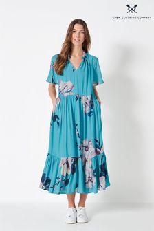 Crew Clothing Company Blue Floral Print A-Line Dress (846503) | €53