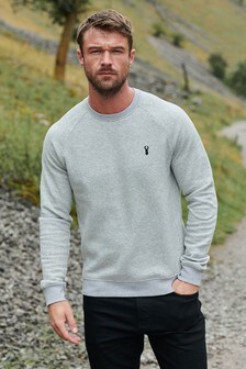 Grey With Stag Regular Fit Crew Sweatshirt (846796) | 31 €