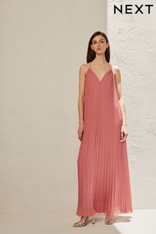 Coral Pink Premium Bead Detail Maxi Dress (847174) | AED459