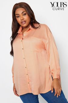 Yours Curve Orange Cuffed Sleeve Shirt (847947) | AED139