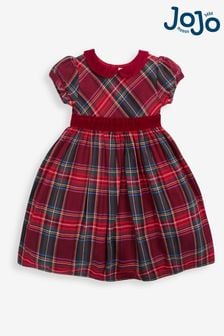 JoJo Maman Bébé Red Tartan Party Dress (8482D4) | $61