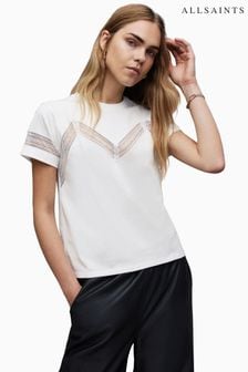 AllSaints White Lace Lina T-Shirt (848538) | ₪ 277