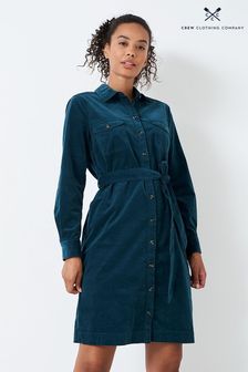Сине-сине-синее хлопковое платье-рубашка Crew Clothing Company (848914) | €51