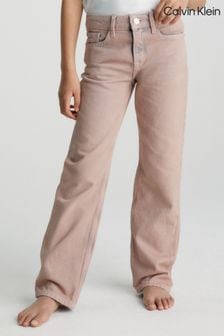 Calvin Klein Kids Pink Straight Overdye Jeans (848999) | $124