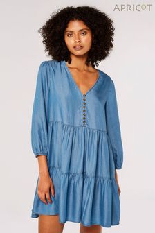 Apricot Blue Denim Tiered Dress (849041) | NT$1,630