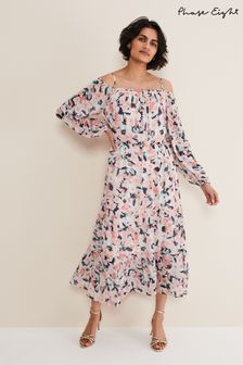 Phase Eight Natural Vicky Off-Shoulder Printed Dress (849067) | AED715