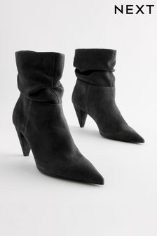 Črna - Mehki semiš škornji brez vezalk Forever Comfort® (849296) | €61