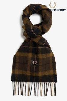 Fred Perry Stone Lambswool Tartan Check Scarf (849417) | DKK327