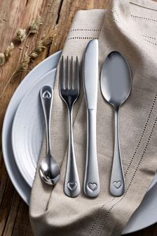 Silver Heart Stainless Steel 16pc Cutlery Set (850471) | €28