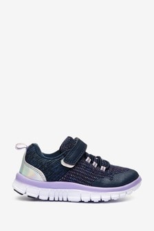 Navy Blue Elastic Lace Sporty Trainers (850493) | $34 - $38