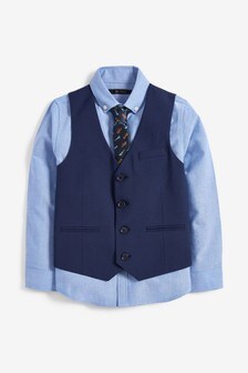  Set van herenvestm overhemd en stropdas (12 mnd-16 jr)