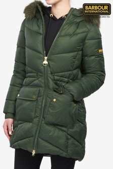 Barbour® International Black & Khaki Green Tampere Puffer Quilted Jacket (850694) | €386