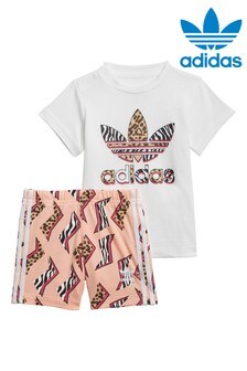 adidas Originals Little Kids Zig Zag T-Shirt And Shorts Set