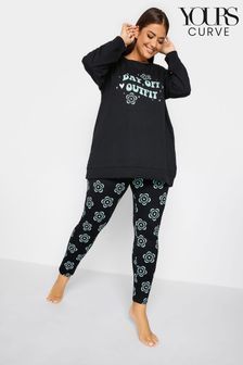 Yours Curve Black Day Off Outfit Sweat Set (851299) | 144 QAR