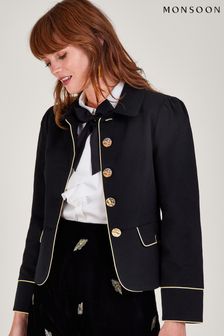 Monsoon Black Single Breasted Collared Jacket (851343) | AED710