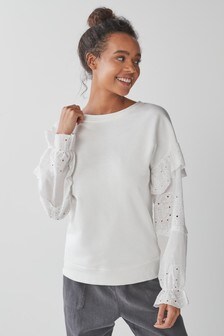Broderie Sleeve Top
