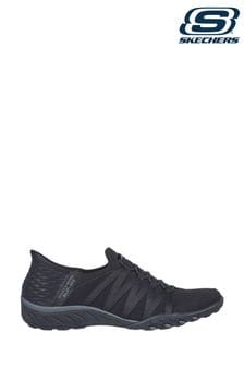Skechers Black Slip In Breathe-Easy Roll-With-Me Trainers (852534) | SGD 163