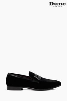 Dune London Black Sensory Velvet Saddle Loafers (852649) | $188