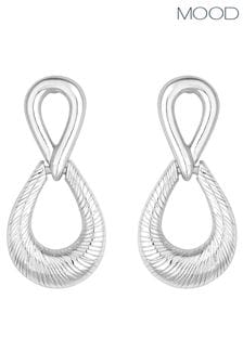 Mood Silver Recycled Polished And Textured Tear Drop Earrings (852657) | €22