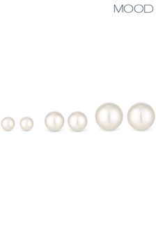 Mood Silver Pearl Stud Earrings Pack of 3 (852827) | €20