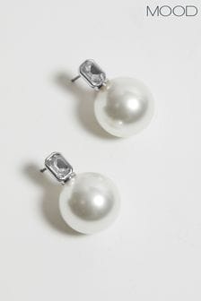 Pendientes largos de perlas con forma de muñeco de nieve de Mood (852828) | 20 €