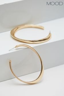 Mood Gold Recycled Polished Oval Hoop Earrings (852856) | 69 QAR