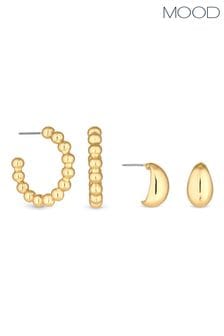 Mood Gold Recycled Polished Orb Hoop Earrings Pack of 2 (852859) | kr182