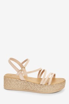 Sandales à plateforme et brides métallisées