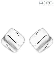 Mood Silver Recycled Polished Fluid Stud Earrings (852884) | €16
