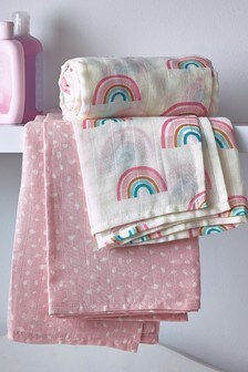 2 Pack Organic Cotton Muslin Blankets (853366) | kr201