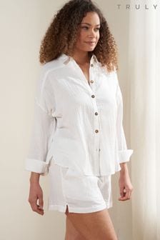 Conjunto de camisa y pantalón corto blancos de bambula de Truly (853798) | 92 €