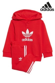 Rouge - Survêtement adidas Originals enfant avec sweat à capuche et pantalon de jogging avec trèfle (853874) | €39