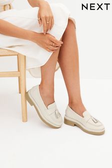 Bone Forever Comfort® Leather Tassel Crepe Effect Chunky Loafer Shoes (853963) | €22
