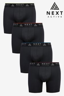 Black Sports Longer Length Trunks 4 Pack (854463) | $56