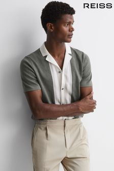 Reiss Sage Durban Cotton Knitted Cuban Collar Shirt (854479) | ₪ 933