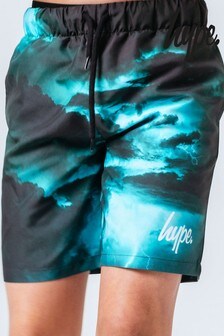 Hype. Mysterious Turquoise Cloud Print Swim Shorts