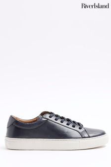 River Island Leather Burnished Cupsole Trainers