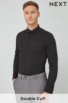 Black Slim Fit Double Cuff Cotton Shirt (855593) | 33 €