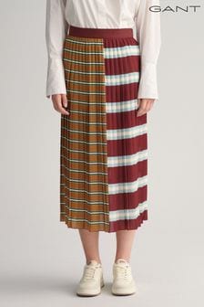 GANT Red Striped Pleated Midi Skirt (855666) | €85